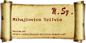 Mihajlovics Szilvia névjegykártya